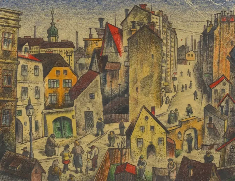 Vorstadt I by Karl Wiener, 1926 — digital art print download