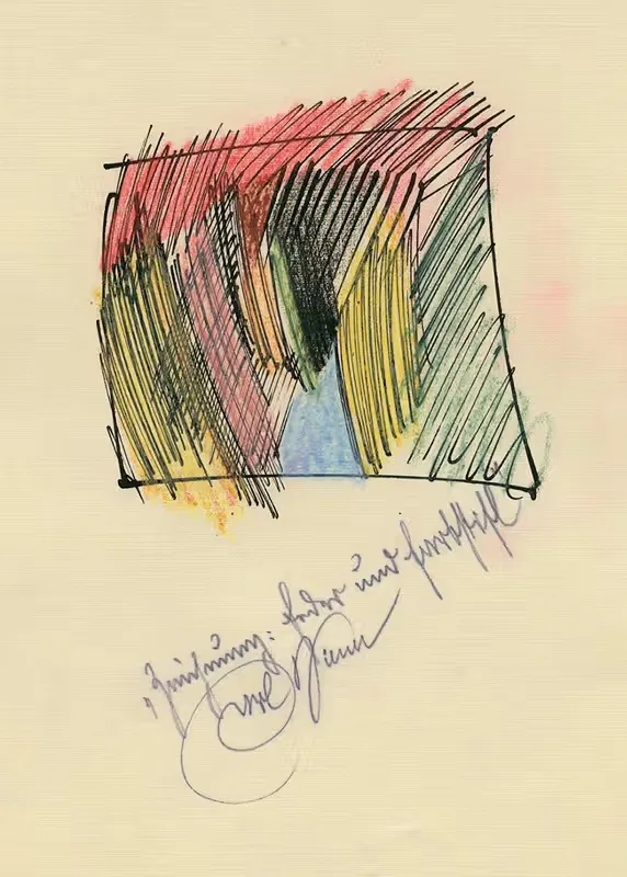 Zeichnung; Feder und Farbstift — Karl Wiener