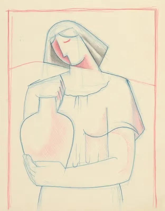 Девушка с кувшином by Микулаш Галанда, 1932–1936 — digital art print download