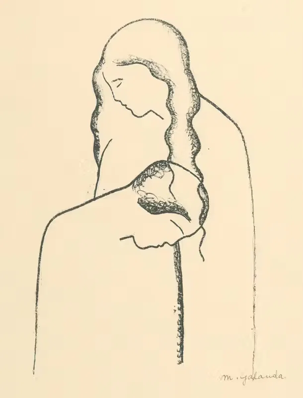 Влюбленные II by Микулаш Галанда, 1926 — digital art print download