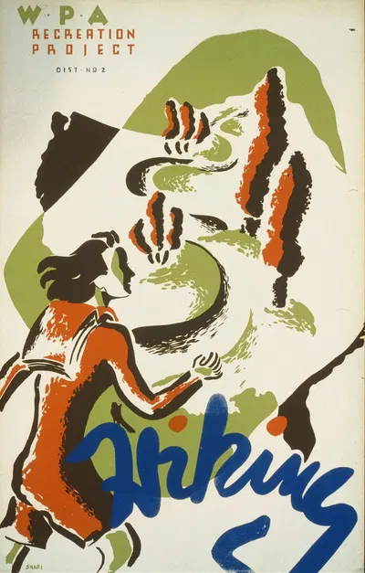 Hiking by Shari Weisberg, 1936 — digital art print download