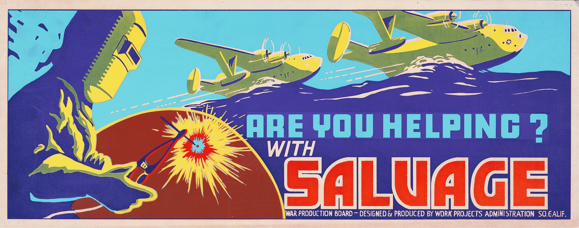 Are you helping with salvage by Аноним, 1942 — digital art print download