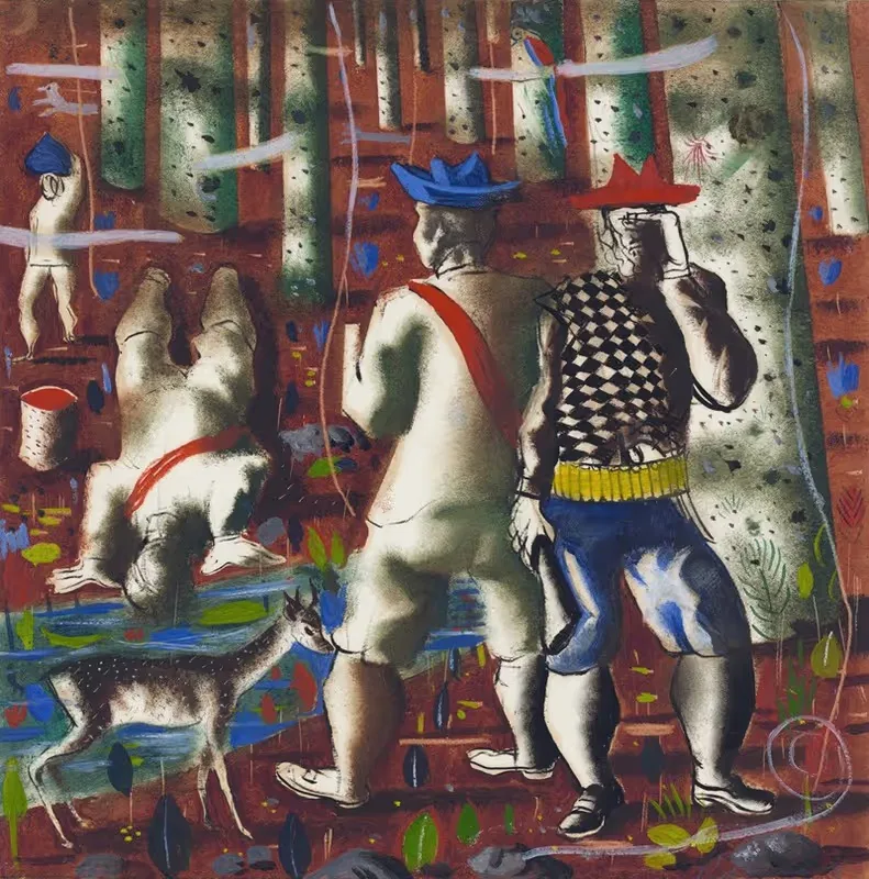 Preparatory drawing for 'Entry into the forest' by Cândido Portinari, 1941 — digital art print download