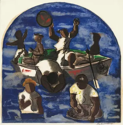 Подготовительный рисунок для 'Добычи золота' by Кандидо Портинари, 1941 — digital art print download