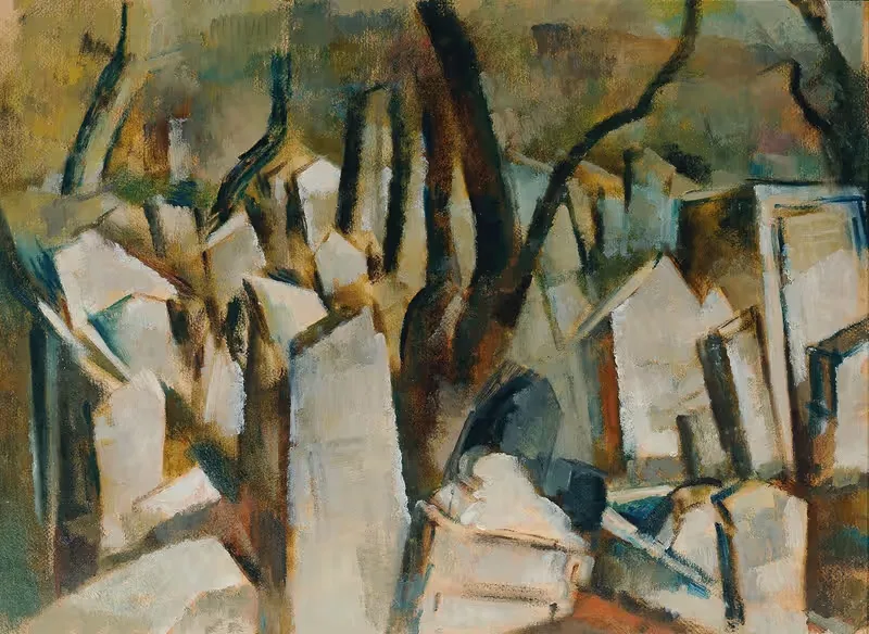 Еврейское кладбище в Праге by Фриц Шварц-Вальдегг, 1933 — digital art print download
