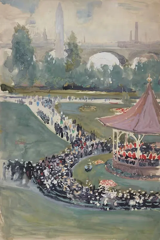 Концерт духового оркестра by Джозеф Пеннел, 1901 — digital art print download