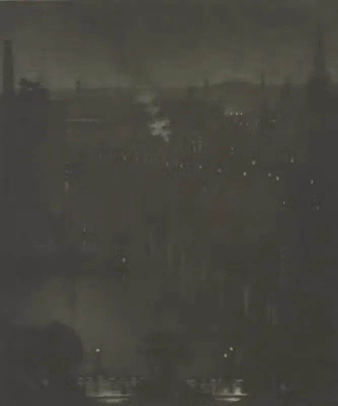 Мост Чаринг Кросс ночью by Джозеф Пеннел, 1909 — digital art print download