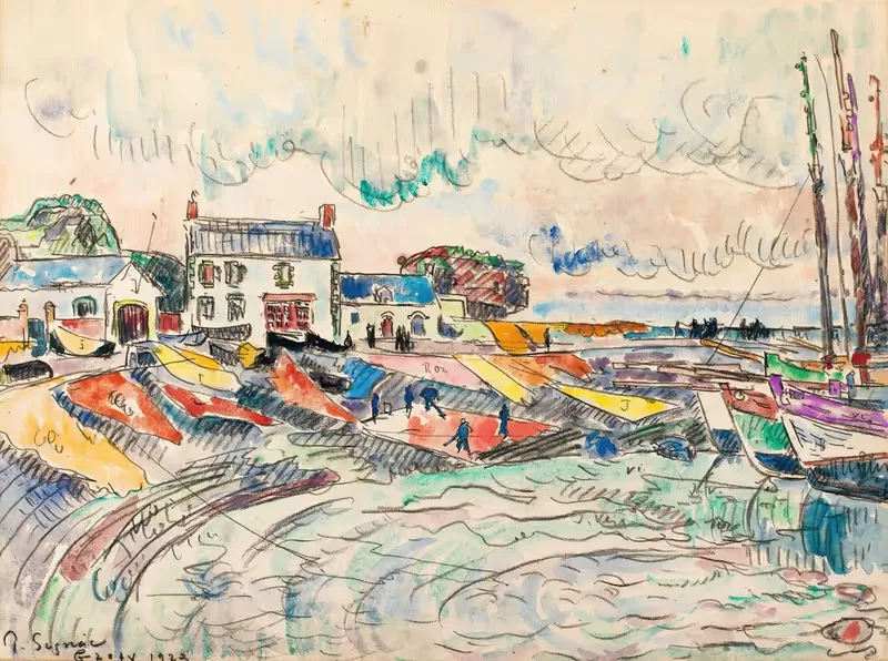 Groix, Le Nettoyage Des Voiles — Paul Signac