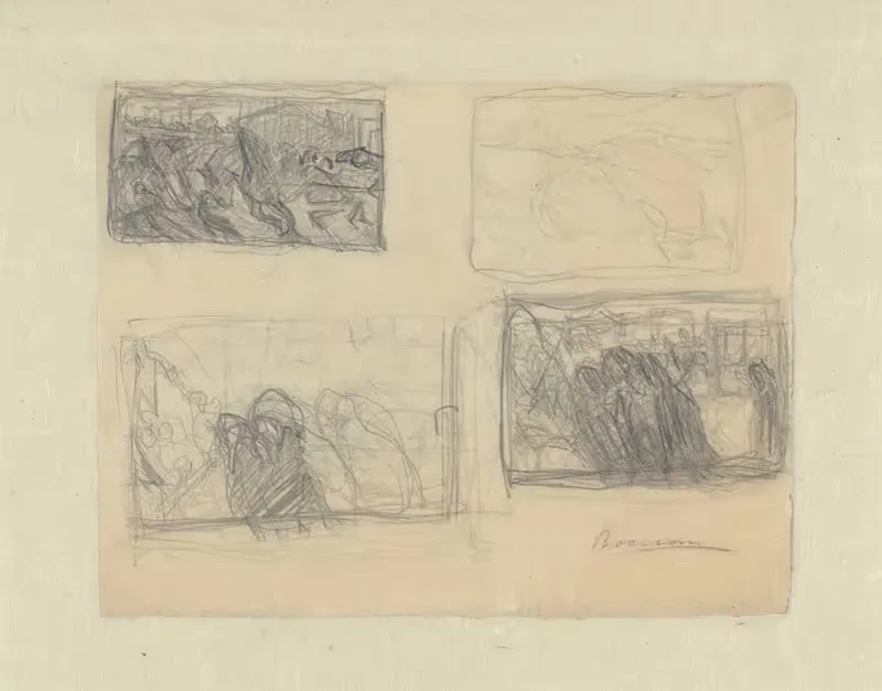 Лист исследований by Умберто Боккьони, 1910 — digital art print download