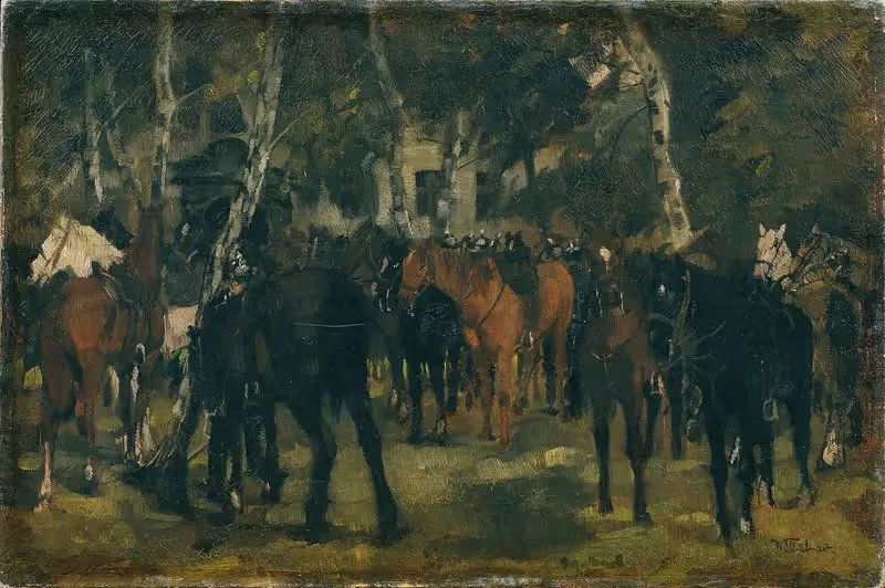 Сидящие кирасиры by Вильгельм Трюбнер, 1875 — digital art print download