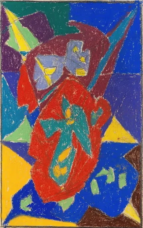 Ангел на красном фоне by Адольф Хёльцель, 1925 — digital art print download