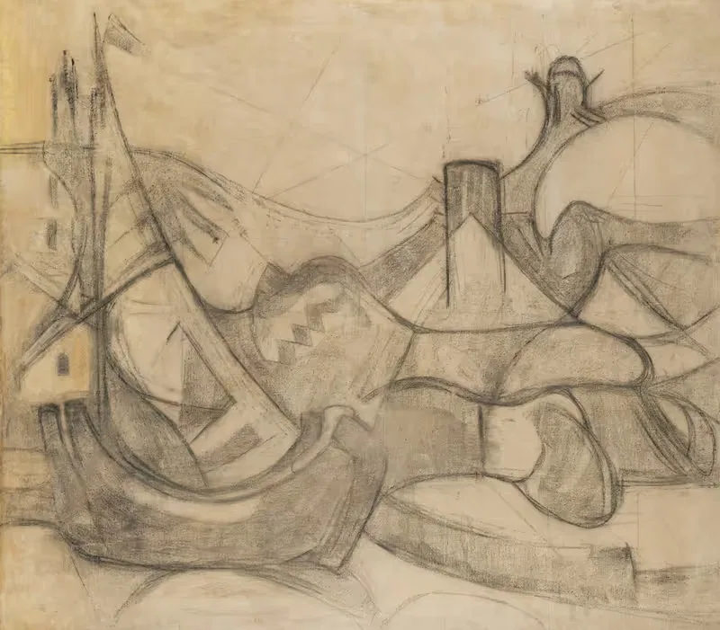 Segelboote vor Knokke by Adolf Hölzel, 1913 — digital art print download