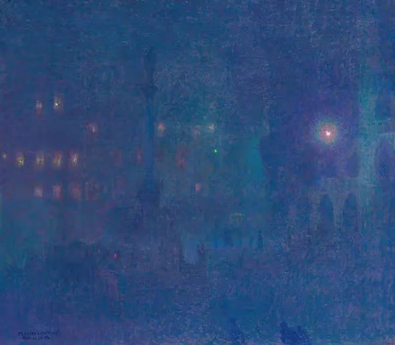 Мюнхен ночью (Мариенплац) by Шарль Жан Палми, 1907 — digital art print download
