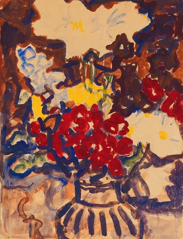 Bunter Sommerblumenstrauß by Christian Rohlfs, 1915 — digital art print download