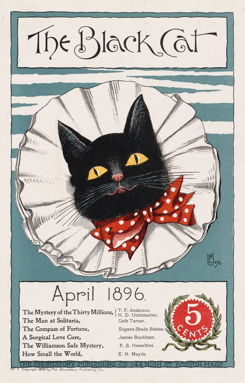 The black cat, April 1896 by Аноним, 1896 — digital art print download