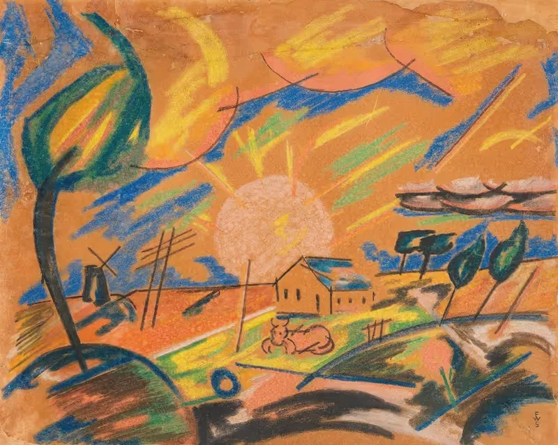 Утро в деревне by Франц Вильгельм Зейверт, 1918 — digital art print download