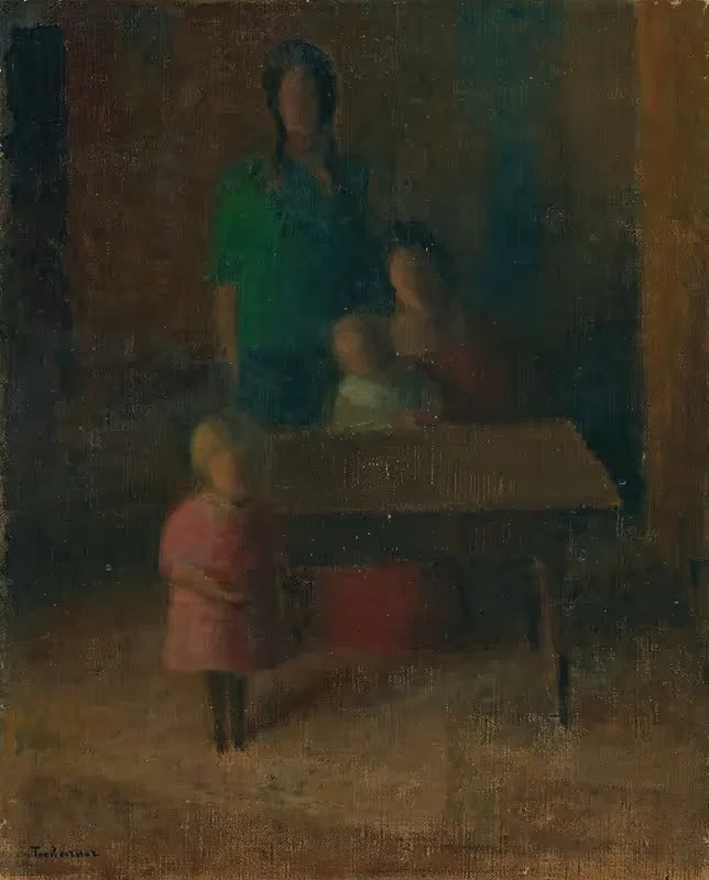 Семья за столом by Иоганн фон Цхарнер, 1924 — digital art print download