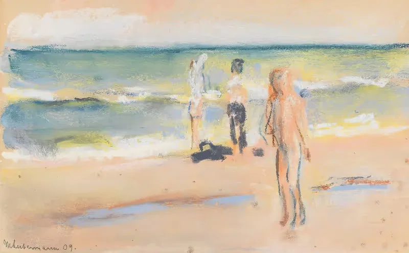 Badende am Strand by Max Liebermann, 1909 — digital art print download