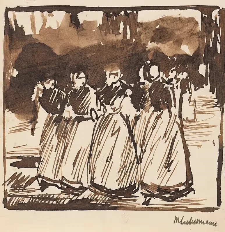 Studie zu Sonntagnachmittag in Laren — Max Liebermann