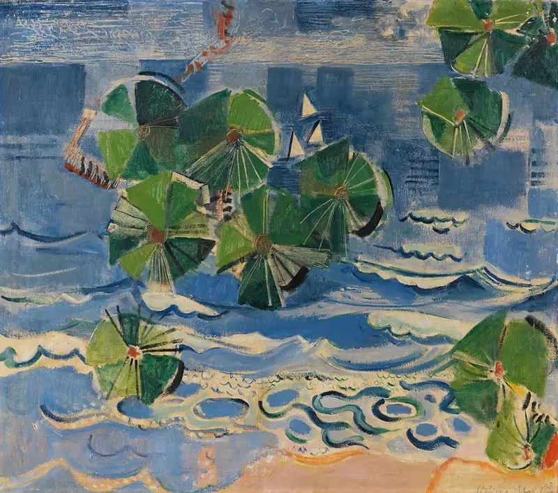 Озеро с сосновой веткой (Балтийское море) by Оскар Молл, 1938 — digital art print download