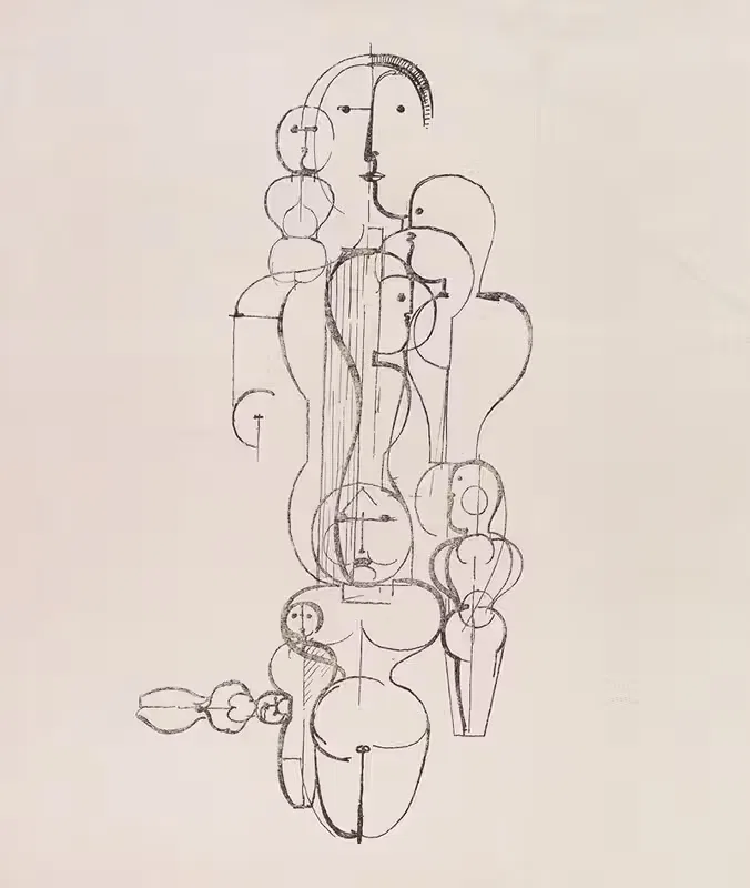 Konzentrische Gruppe (Figurenplan K1) — Oskar Schlemmer