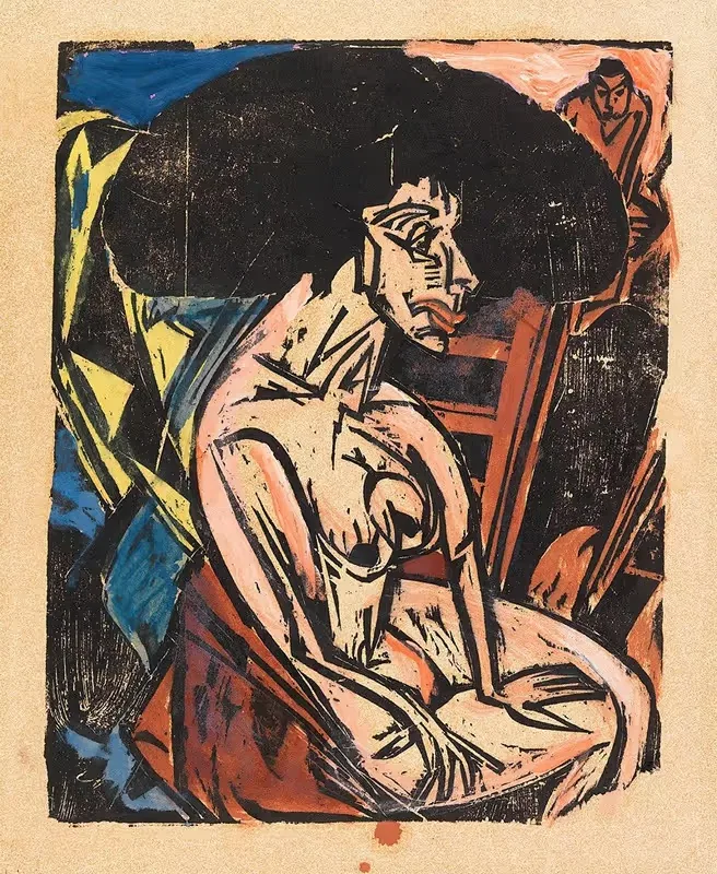 Возлюбленная by Эрнст Людвиг Кирхнер, 1915 — digital art print download