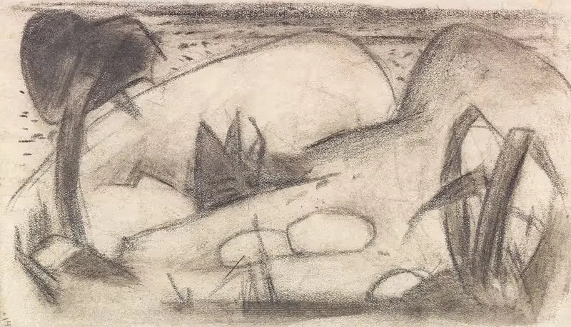 Абстрагированный экзотический пейзаж by Франц Марк, 1911 — digital art print download
