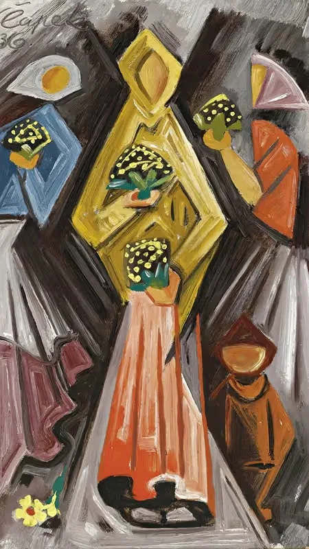 Женщины с цветами by Йозеф Чапек, 1936 — digital art print download