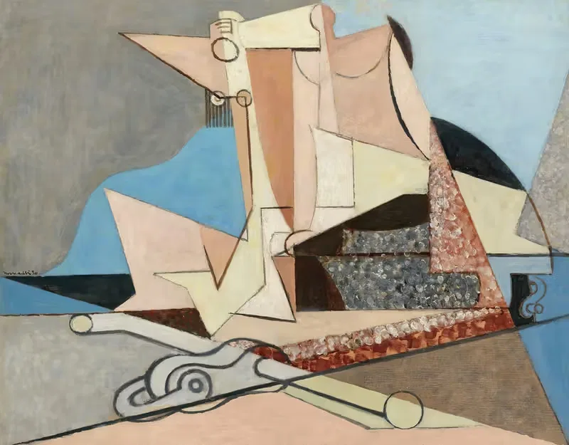 Фигуры и морская якорь by Луи Маркуси, 1930 — digital art print download