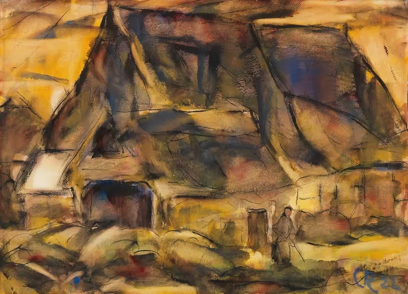 Крестьянский дом в Шлезвиг-Гольштейне by Кристиан Рольфс, 1922 — digital art print download