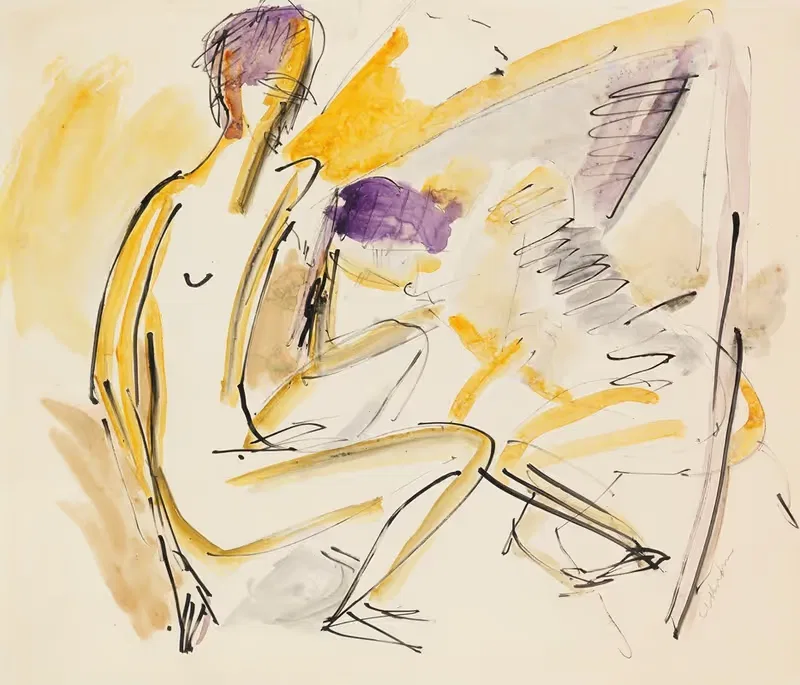 Sitzender und liegender Akt am Strand — Ernst Ludwig Kirchner