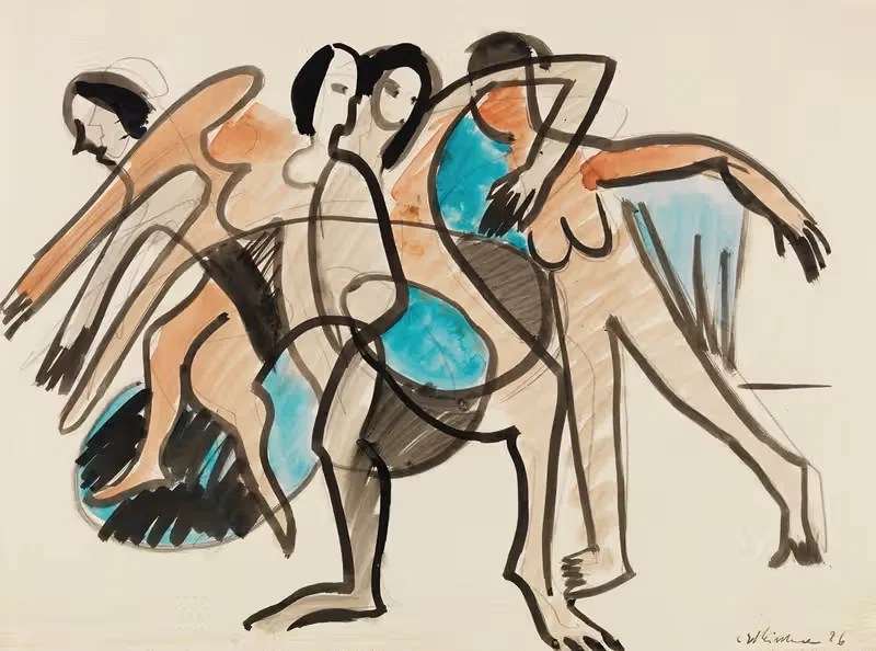 Tanzgruppe by Ernst Ludwig Kirchner, 1926 — digital art print download