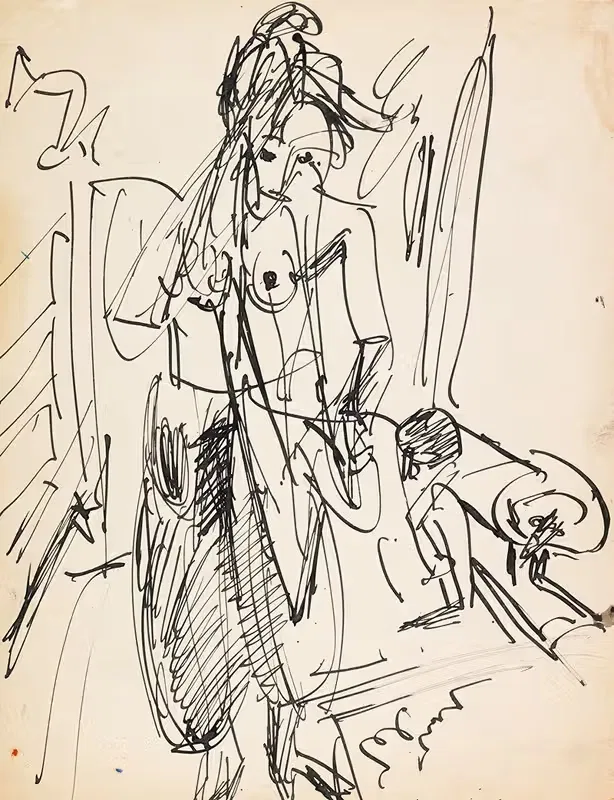 Женский акт by Эрнст Людвиг Кирхнер, 1912 — digital art print download