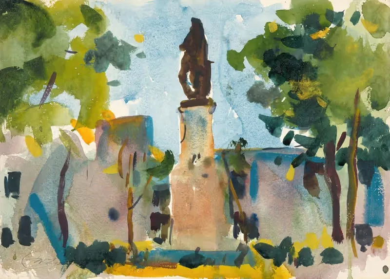 Statue of Murillo, Seville — Charles Webster Hawthorne