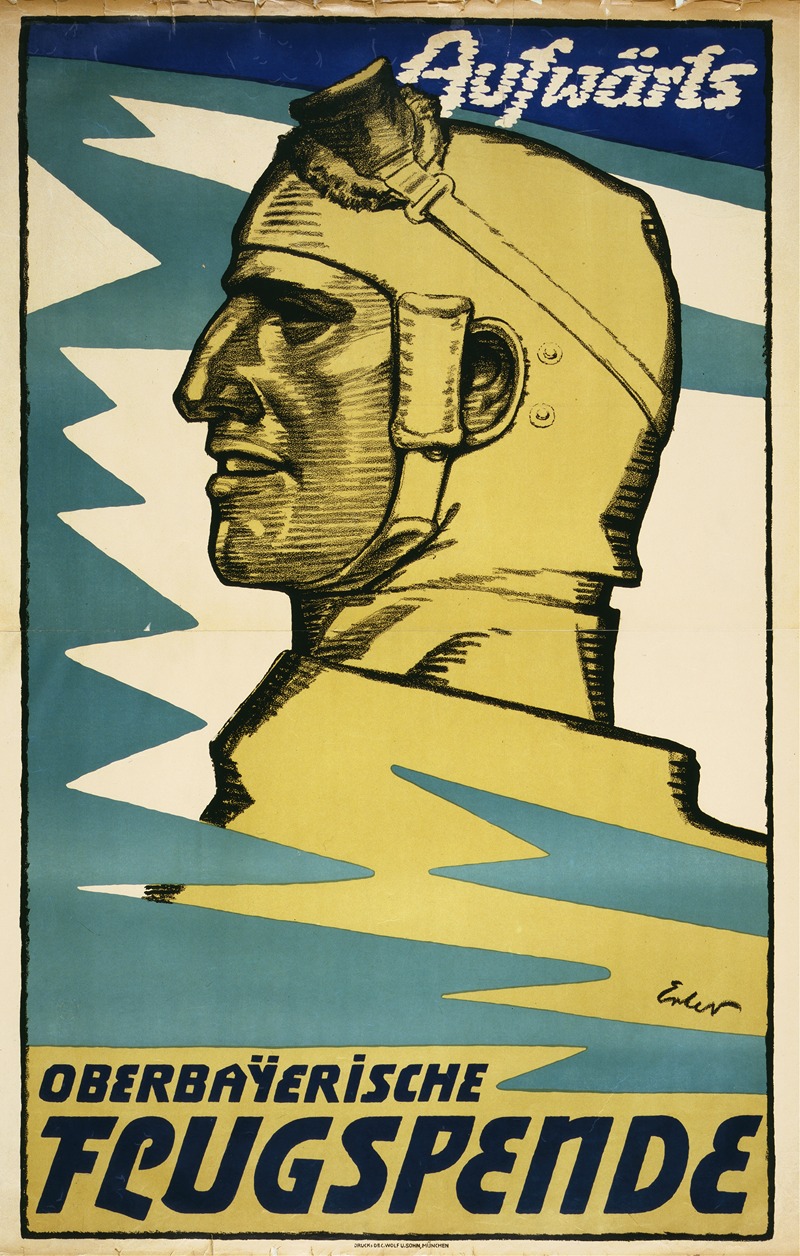 Aufwärts, Oberbayerische Flugspende by Фриц Эрлер, 1916 — digital art print download