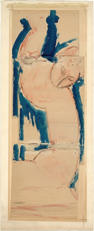 Caryatid; Rose and Blue by Амедео Модильяни — digital art print download