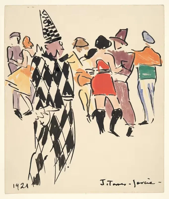 Artists’ Ball; Harlequin and Dancers — Joaquín Torres-García