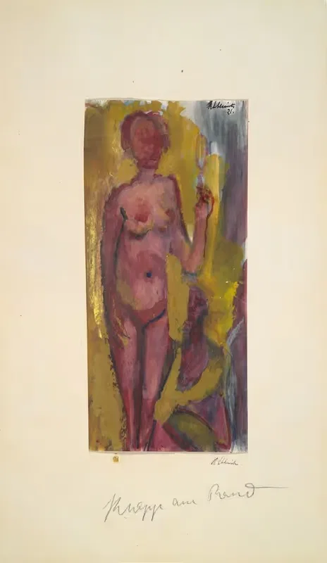 Nude Holding a Mirror by Kate Traumann Steinitz, 1921 — digital art print download
