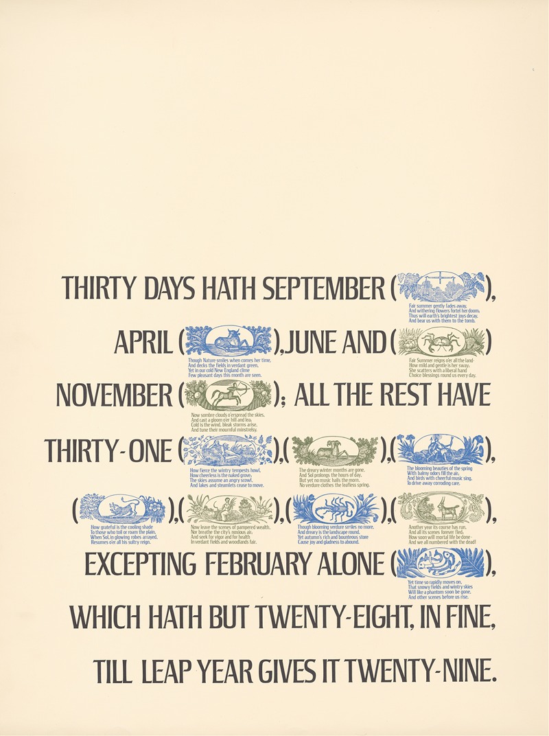 Thirty days hath September by Herb Lubalin, 1965 — digital art print download