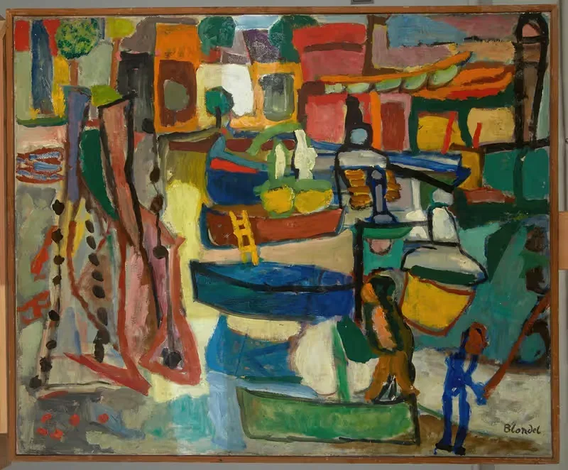 Лодки в Коллиуре by Саша Блондер, 1944 — digital art print download
