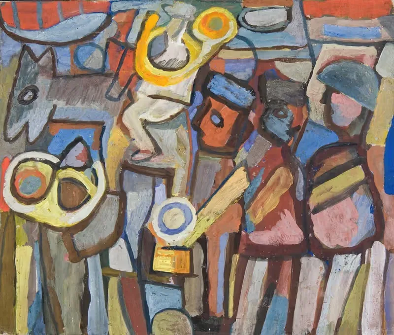 Композиция с дефилирующими by Саша Блондер, 1933 — digital art print download