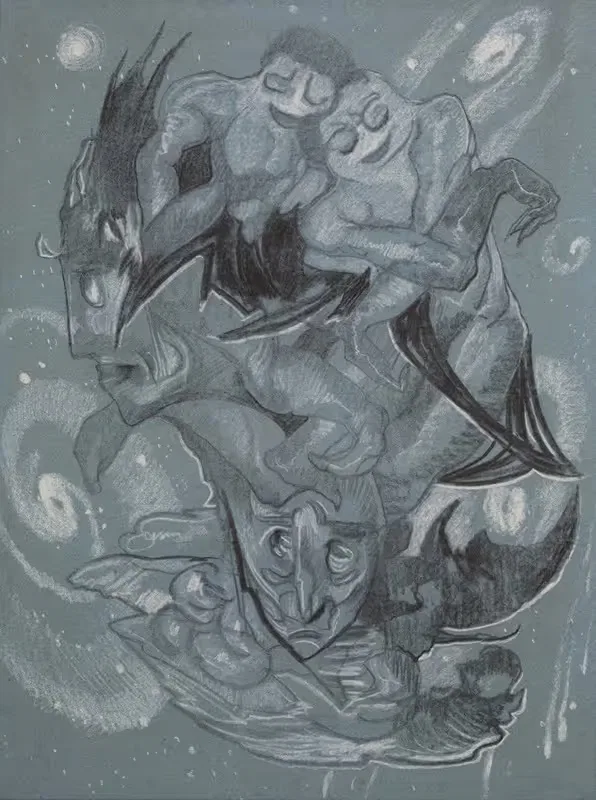 Castor and Pollux (Gemini) by Stanisław Ignacy Witkiewicz, 1918 — digital art print download