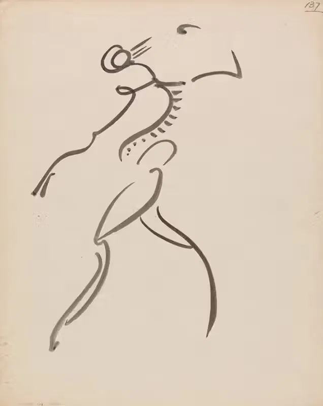 Танцующая фигура в профиль by Анри Годиер-Бржезка, 1910 - 1915 — digital art print download