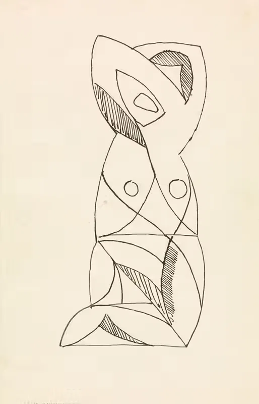 Коленопреклоненная женская фигура by Анри Годиер-Бржезка, 1910 - 1915 — digital art print download