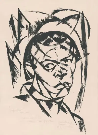Голова мужчины by Гейза Шиллер, 1921 — digital art print download