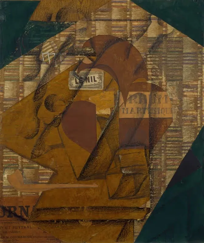 Bottle of Rum and Newspaper — Juan Gris