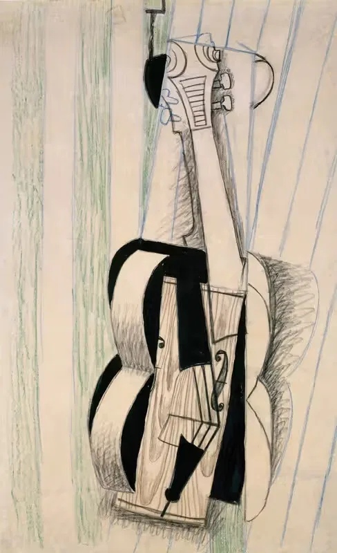 Violin Hanging on a Wall by Juan Gris, 1913 — digital art print download