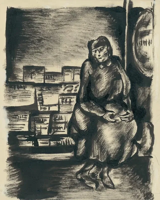 Женщина на улице by Константин Баур, 1924–1927 — digital art print download