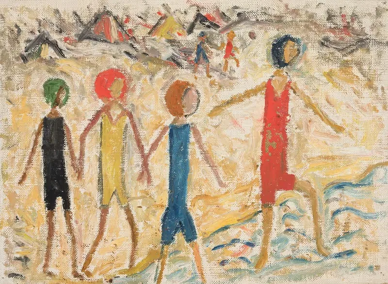Children on a beach by Tadeusz Makowski, 1930 — digital art print download