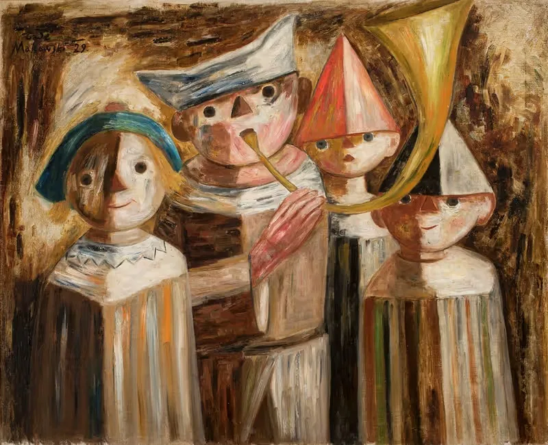 Four children with a trumpet — Tadeusz Makowski